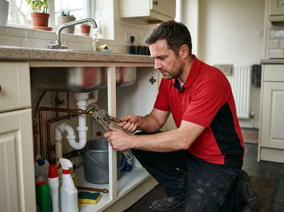 Chiswick Plumbers 247 engineer carrying out emergency plumbing on a burst pipe in Chiswick